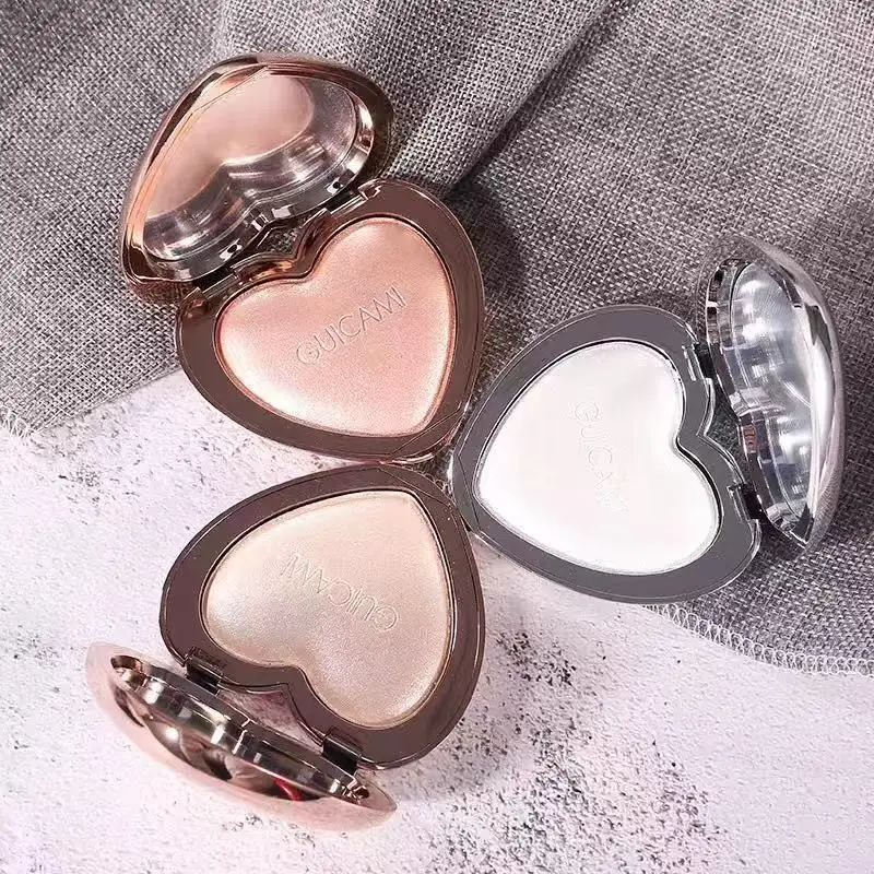 3D в форме сердца Хайлайтер для макияжа Палитра осветитель тела мерцающий