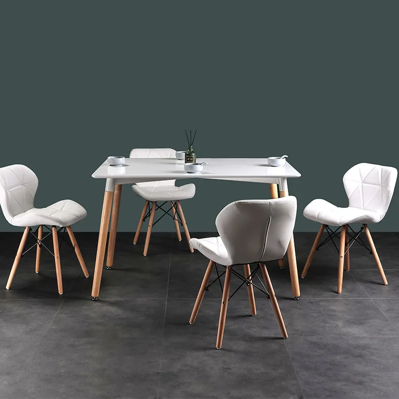 Table solid wood nordic fashion dining table simple modern plate casual coffee reception negotiation | Мебель