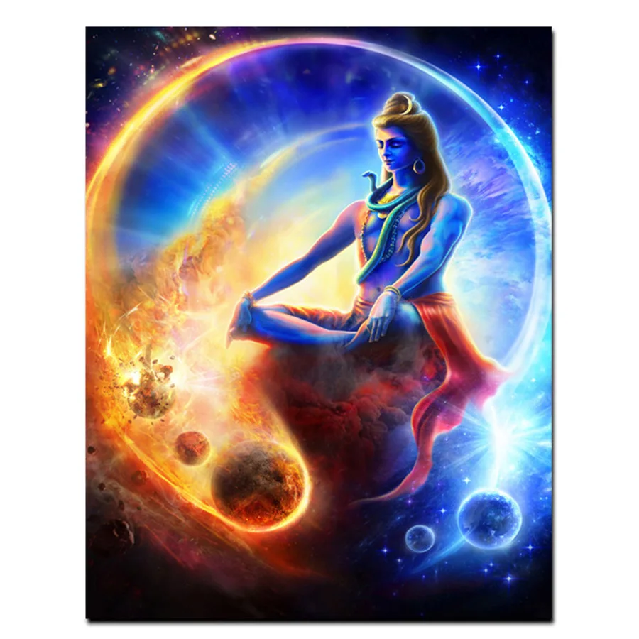 DIY Алмазная Картина Портрет стежка крест религиозный Будда индийский король Шива