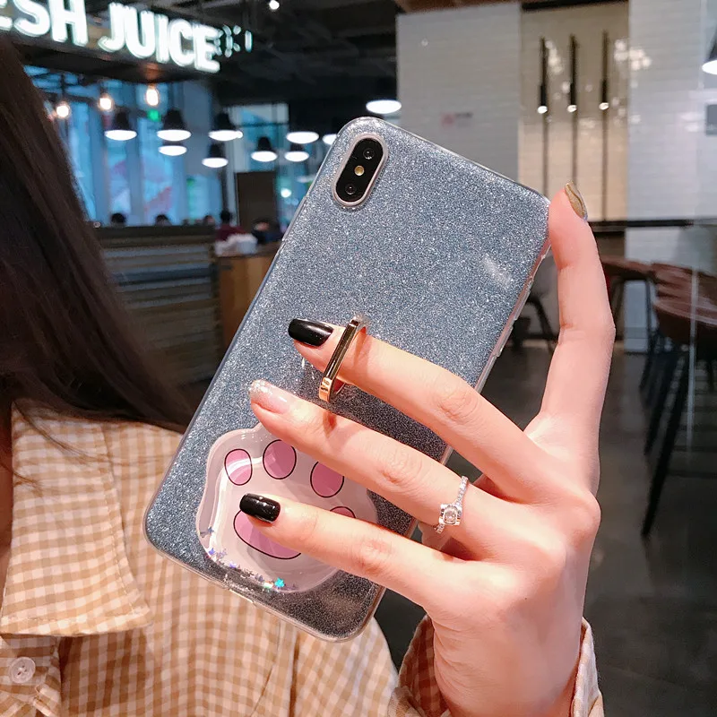 blue Для Moto G7 плюс G7 один Мощность G5 G5S G6 Z2 Z3 играть плюс P30 Примечание E3 E4 чехол с сияющими блестками кольцо крышки - Цвет: blue