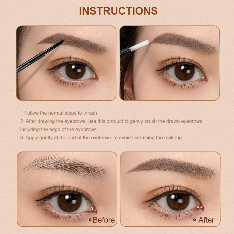 

FLAMINGO 2pcs Makeup Combination Double-Head Eyebrow Pencil+Eyebrow Fixer Eyebrow Raincoat Waterproof Lasting Natural Cosmetics