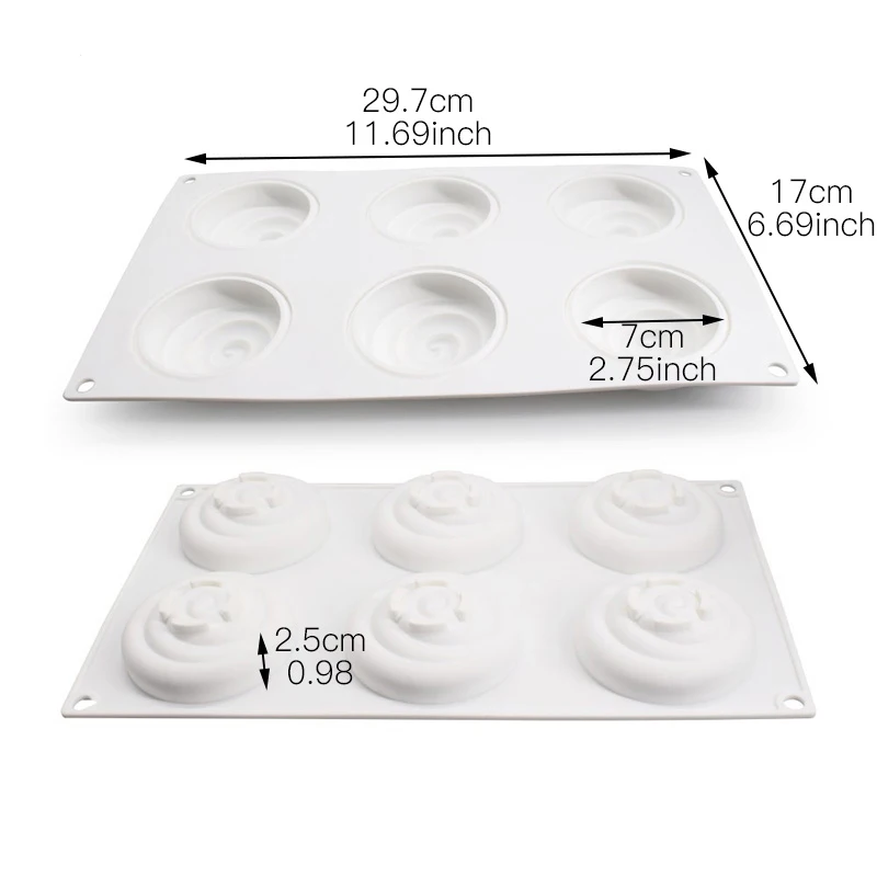 6 отверстий волновой формы трюфели шоколадные конфеты силиконовые для