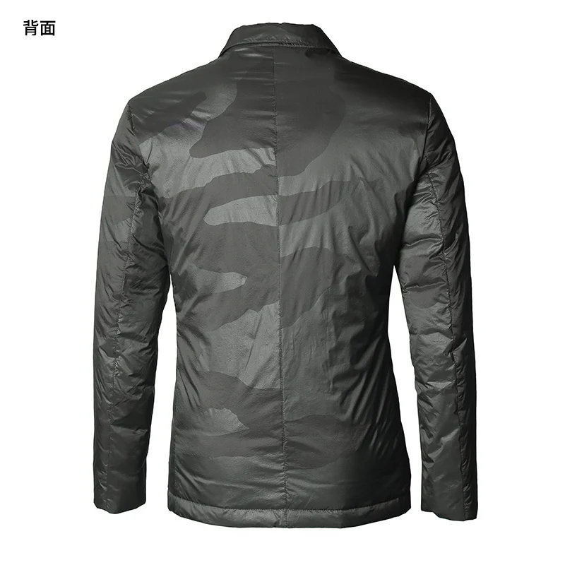 Мужской Камуфляжный костюм темно-синий пуховик с воротником светильник модный