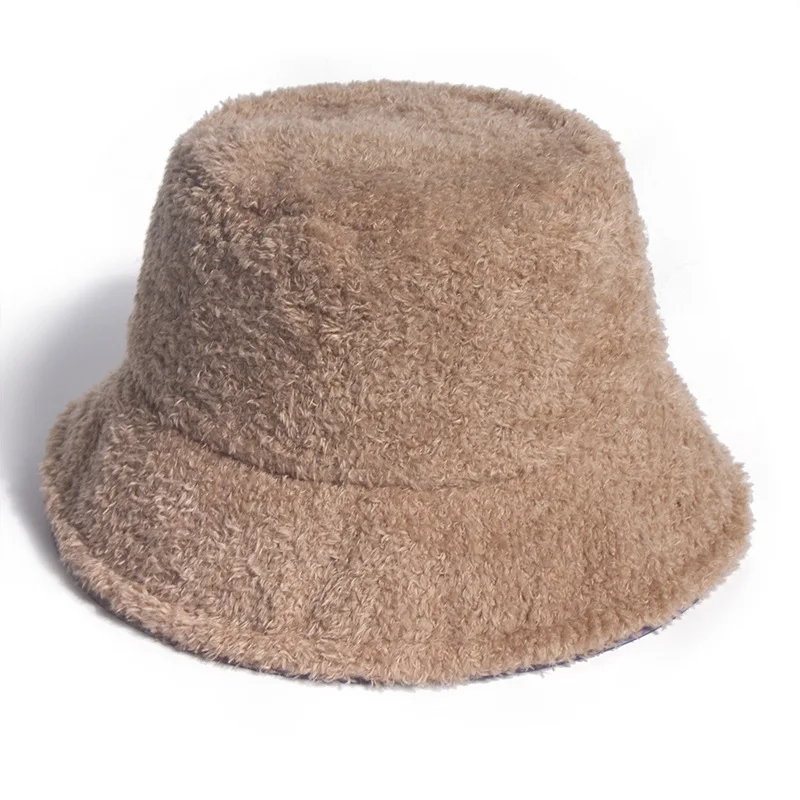 

Winter Women Hats Teddy Velvet Warm Ear Protector Fisherman Hat Accessories vintage Lamb Velvet Cap Lovely Plush bucket hat