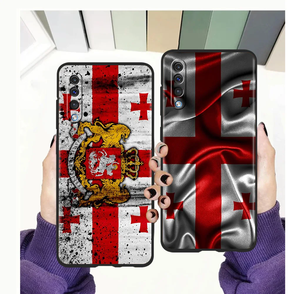 

Georgia Flag Phone Case for Samsung Galaxy A12 A22 A02 A03 A03S A50 A70 A40 A10 A20 A30 Luxury Silicone Soft Cover Coque TPU Bag