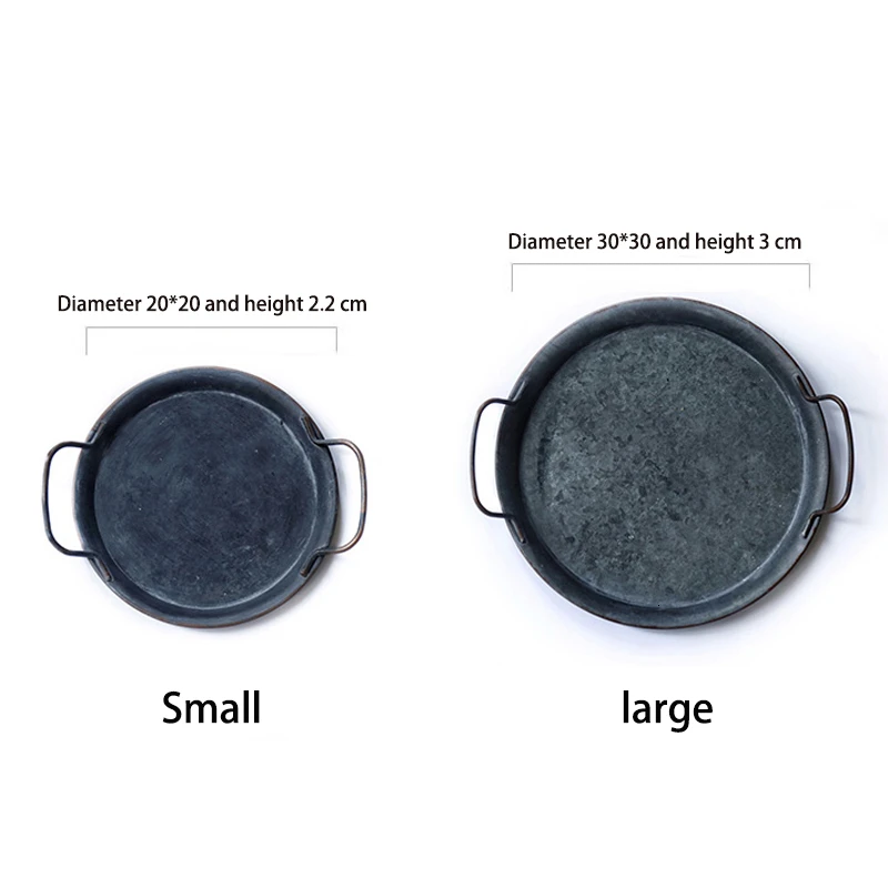 Металлический поднос с ручками для украшения хлеба в стиле ретро десерта ручной