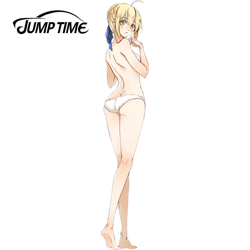

JumpTime 13cm x 2.6cm Car Styling Anime Fate stay night Saber Cartoon Car Sticker Bike Laptop Accessories
