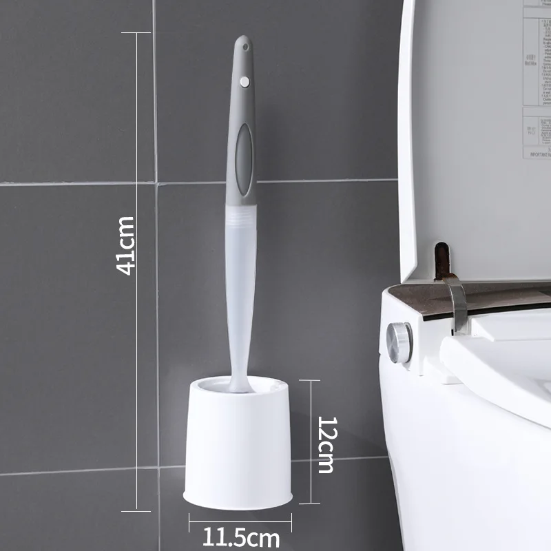 high quality silicone toilet brush clean without dead corners punch free wall mounted cleaning brush bathroom accessories free global shipping
