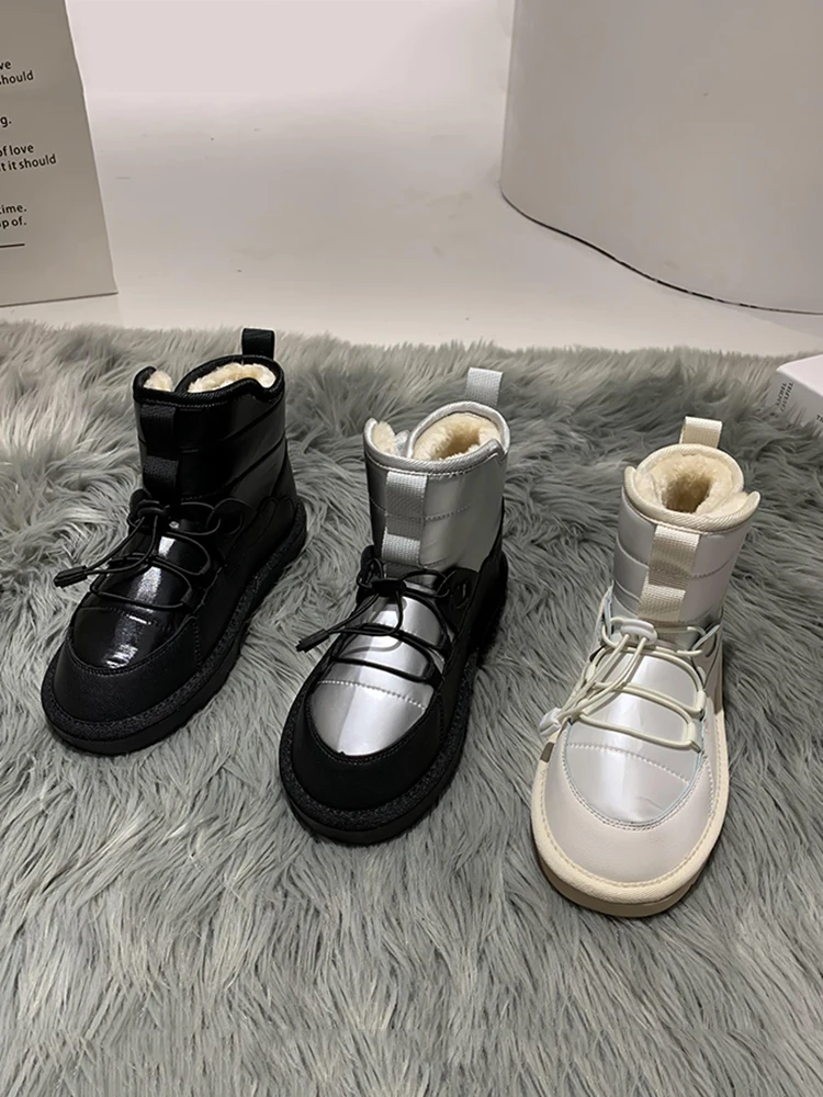 

Women's shoes snow boots 2022 new winter fashion thick waterproof cold-proof warm flat cotton shoes