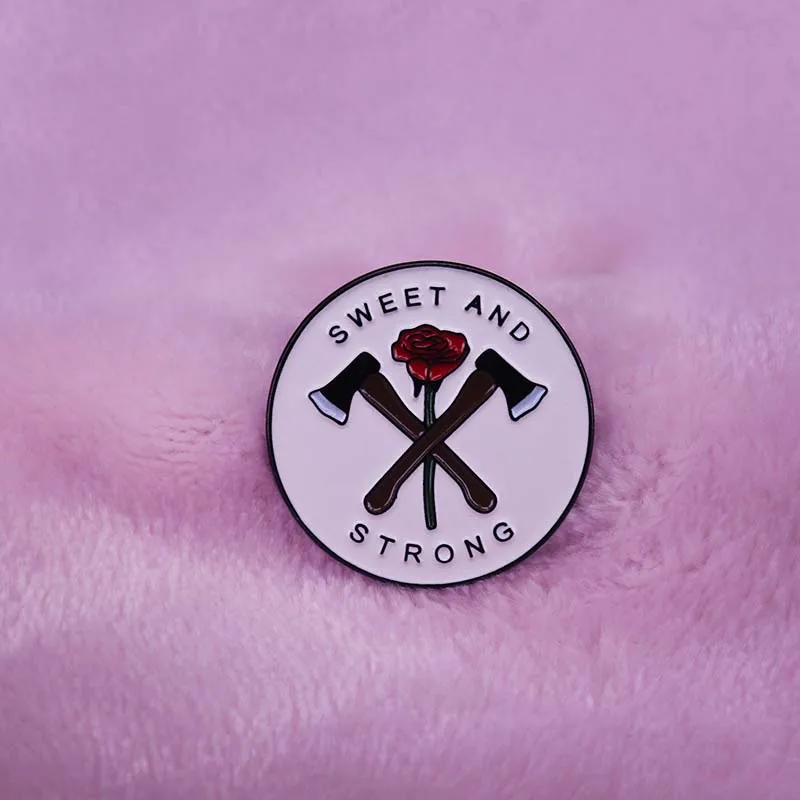 Милая и прочная эмалированная булавка в виде Розы брошь для девушки феминистские