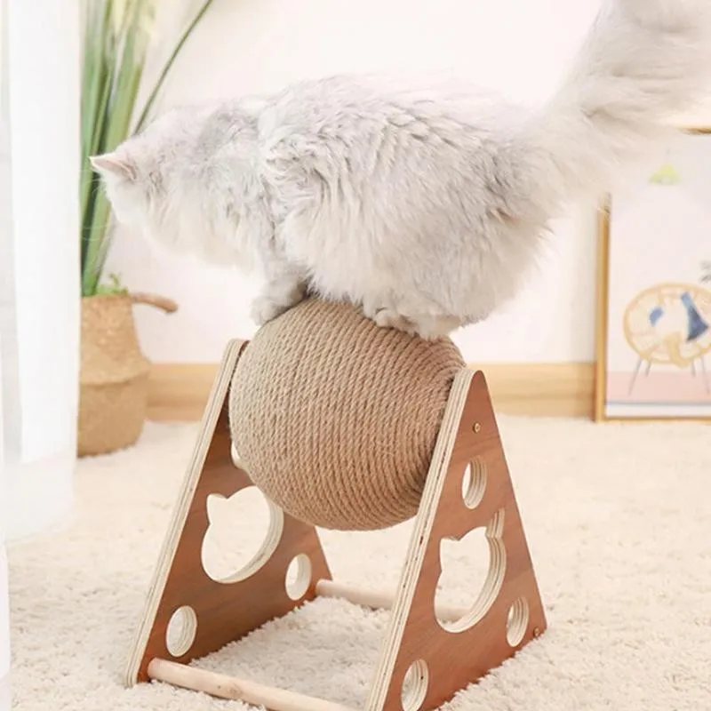 

Triangle Cat Scratching Ball Toy Kitten Sisal Rope Ball Board Grinding Paws Toys Cats Scratcher Wear-resistant Pet Supplies