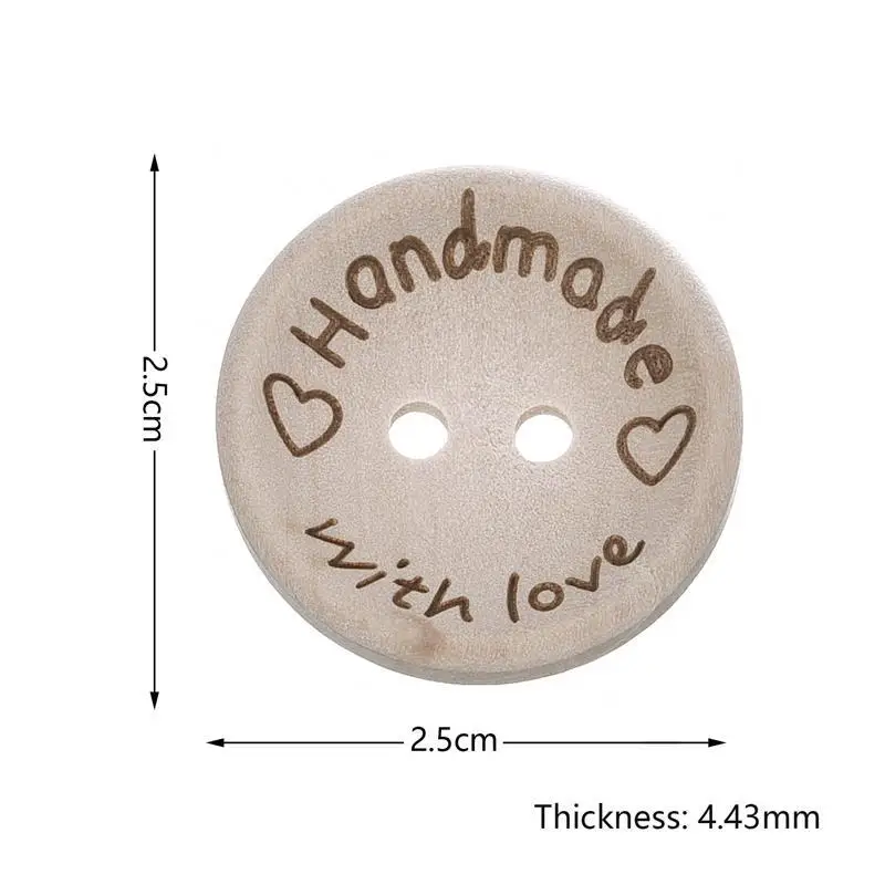 50 шт. 2 отверстия круглые деревянные Кнопки Декор одежды Швейные аксессуары для