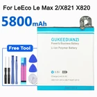 Сменный аккумулятор GUKEEDIANZI LTH21A 5800 мач для телефона LeEco Letv Le MAX 25, 7 дюймовлитий-полимерный аккумулятор X821 X820