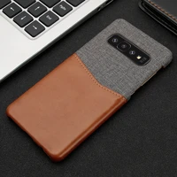 new with card pocket phone back cove for samsung galaxy s8 s9 s10 plus leather in canvas design for note 8 9 10 plus case