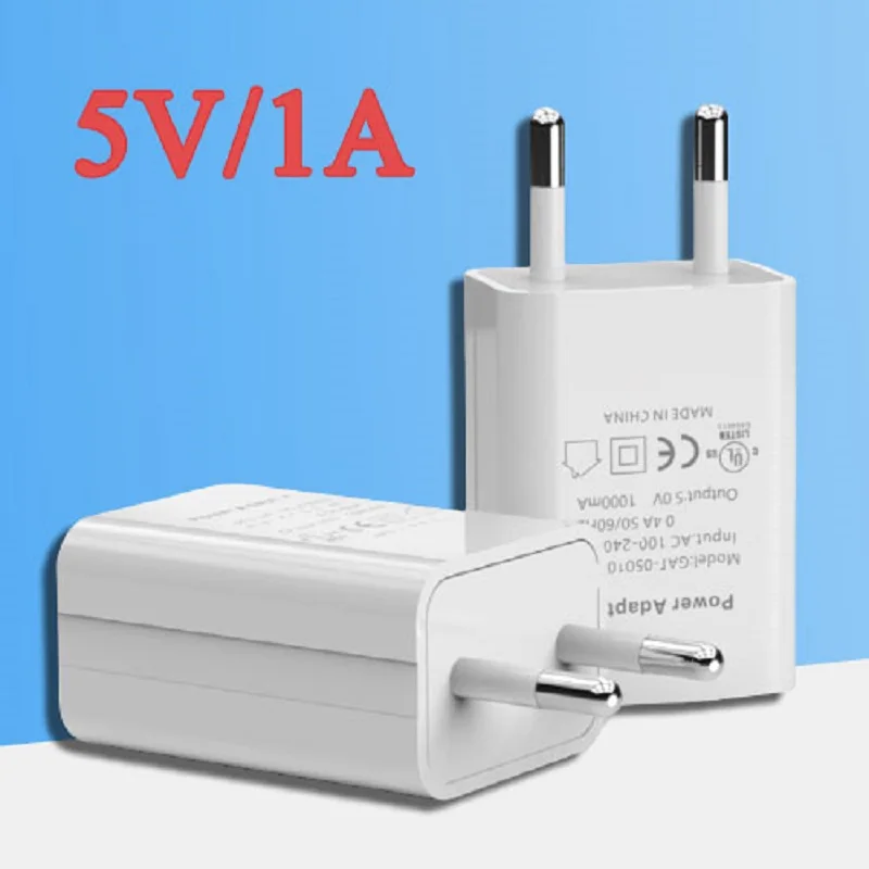 

5V1A EU and US specifications single USB normal charging speed charger, multiple colors and styles, safe and durable