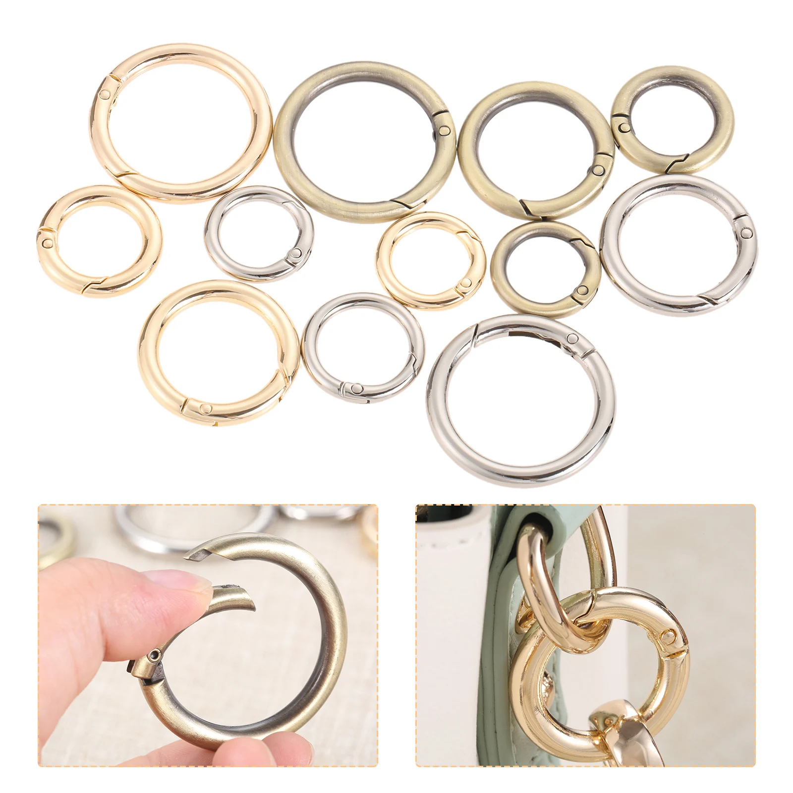 

5 шт., открывающиеся круглые металлические Пружинные пряжки для ключей