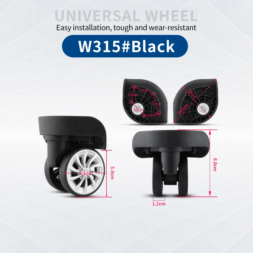 TANGYIPIN W315 Trolley wheel accessories suitcases luggage repair password box pulley easy installation rubber universal wheels