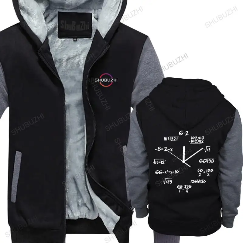 

cotton man hoodies winter jacket COOLMIND cotton math clock print funny hoodie men 6.2 66 396 warm hoody homme bigger size