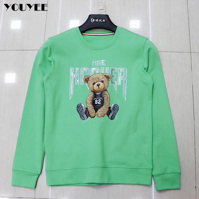 Мужские толстовки с капюшоном и принтом поп-медведя Удобный Повседневный