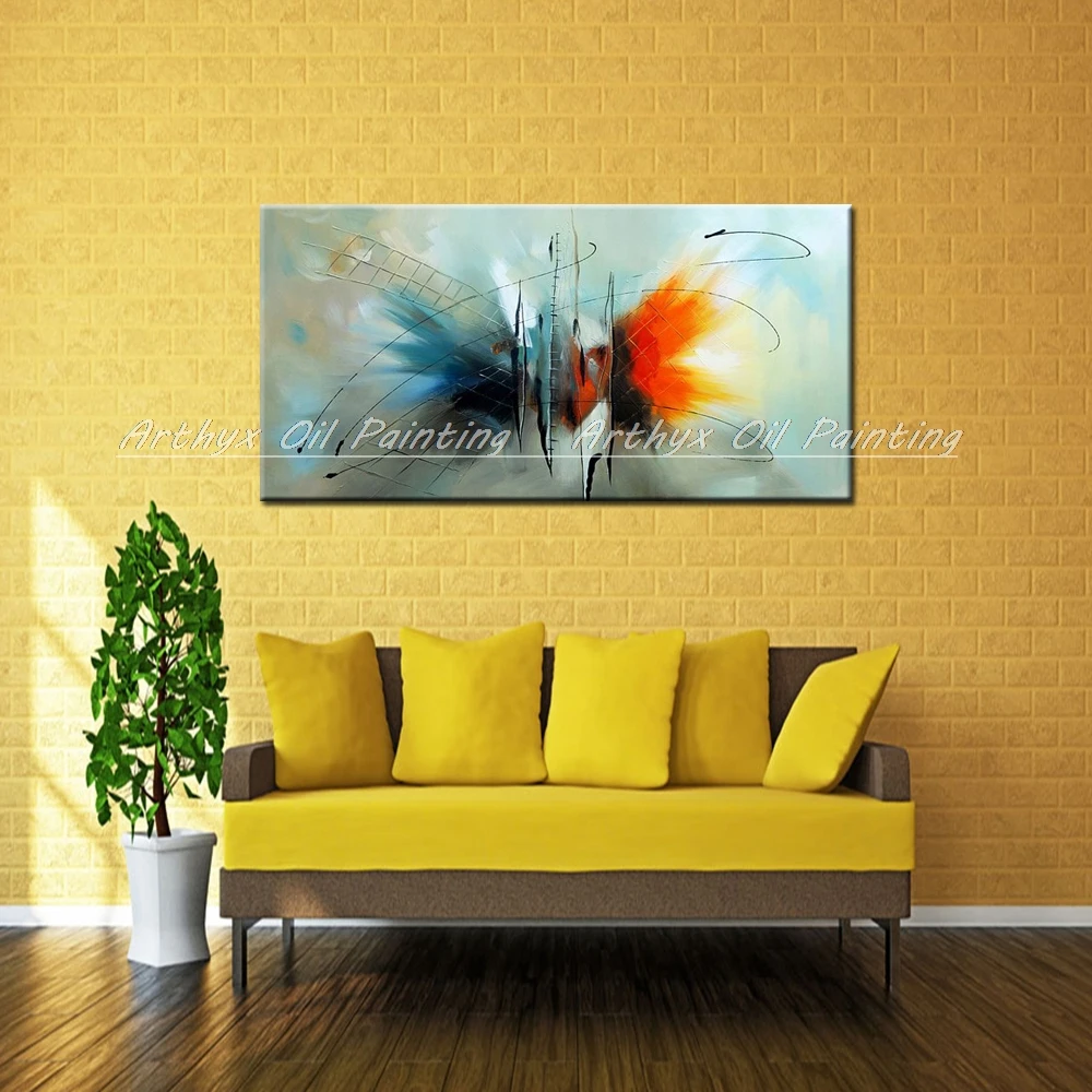 Arthyx художественная ручная роспись Абстрактная бабочка аниамл картина маслом на