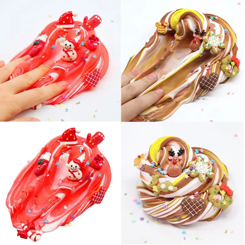 

New Christmas Slime Plasticine Xmas Tree Santa Claus Style Cotton Mud Clay Toys Children Gifts