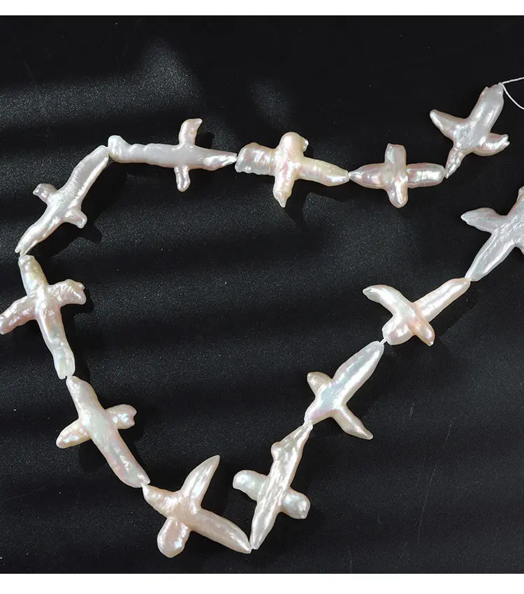 

freshwater pearl white cross shape 20-40MM FOR diy loos beads 37cm nature pearl baroque
