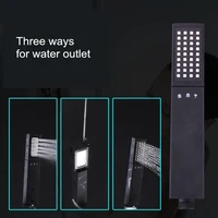 bathroom high pressure saving water small black square shower head spray nozzle abs shower heads with handheld spray combo