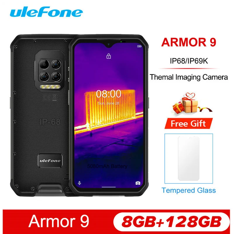 

Ulefone Armor 9 6.3''FHD+ 8GB 128GB IP68/IP69K Waterdrop Android 10 Helio P90 Smartphone Octa-core 6600mAh 64MP NFC Mobile Phone
