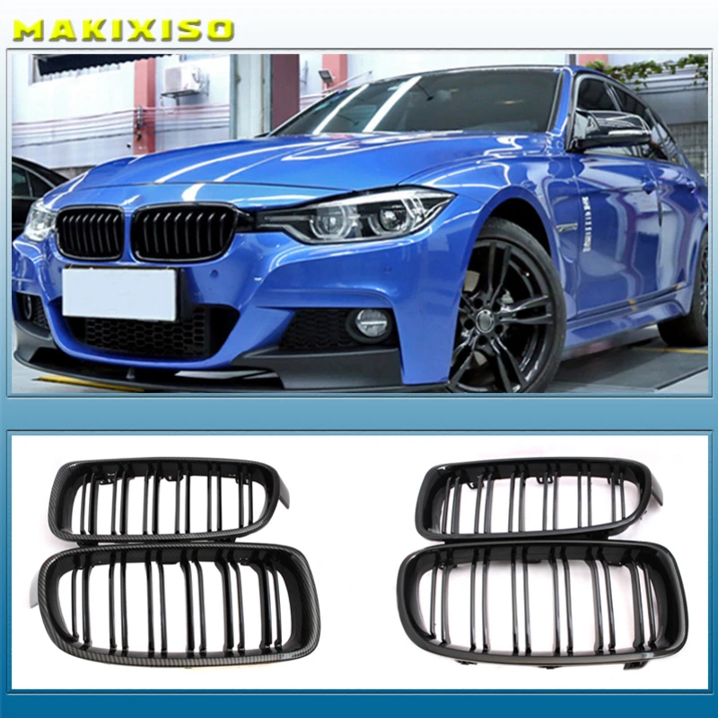 

Pair Gloss Matt Carbon Black 3 Color Front Kidney Grille For BMW 3 Series F30 F31 F35 F80 2012 2013 2014 2015-2018 Racing Grills