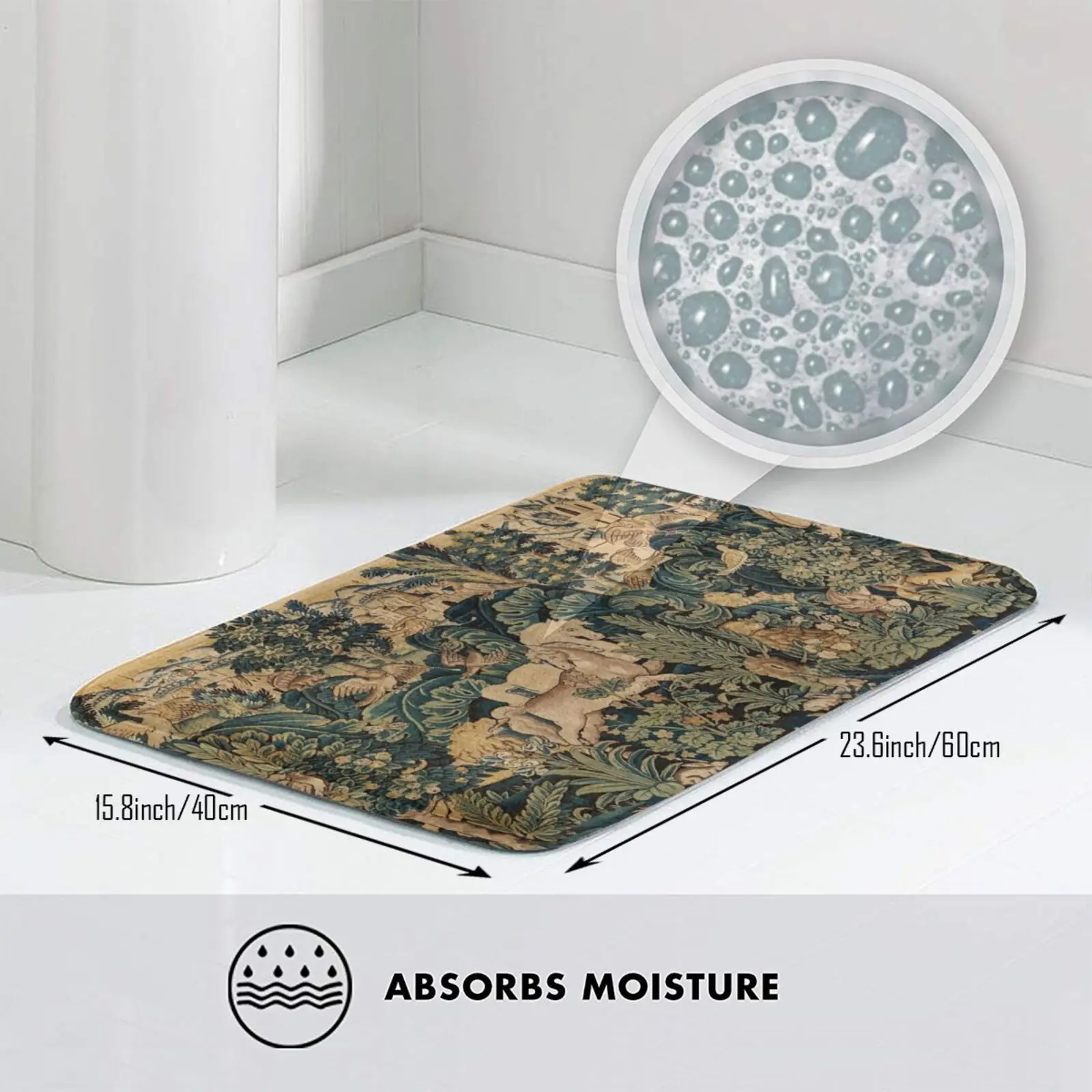 Фантастические животные и лошади в лесу сине-зеленый цвет слоновой кости