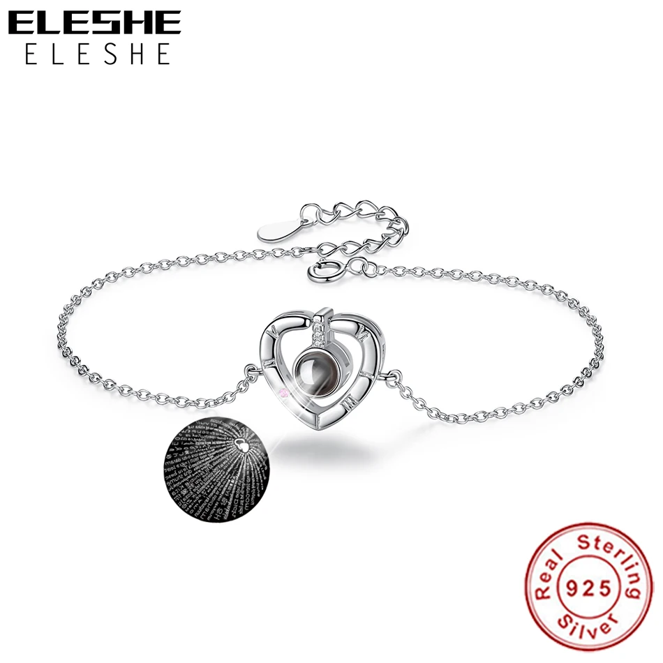 Женский Романтический браслет из серебра 100 пробы с надписью Я тебя люблю на 925