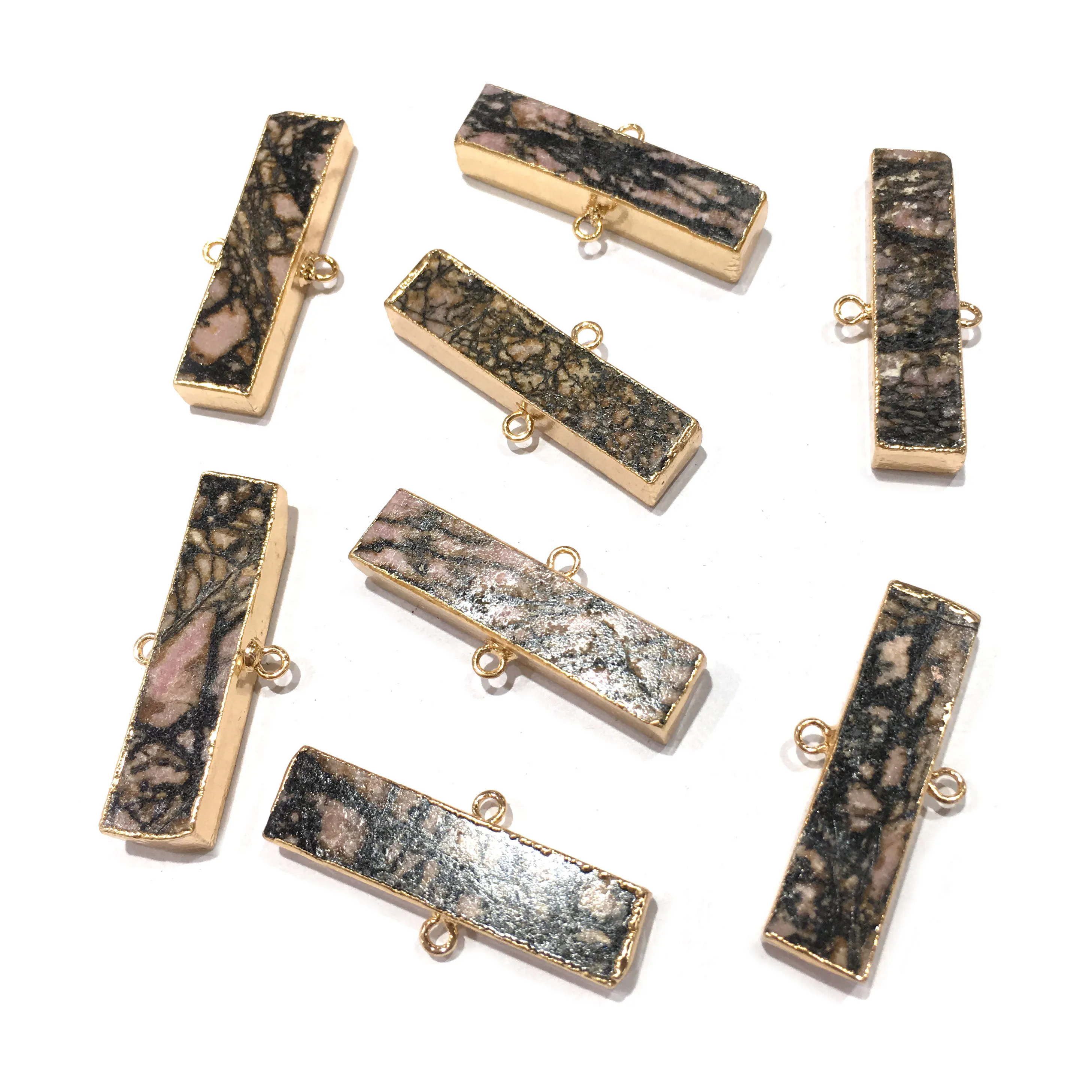 

Natural Agates Pendants Charms Connector Pendant for Jewelry Making DIY Accessories Fit Necklaces Size18x36mm