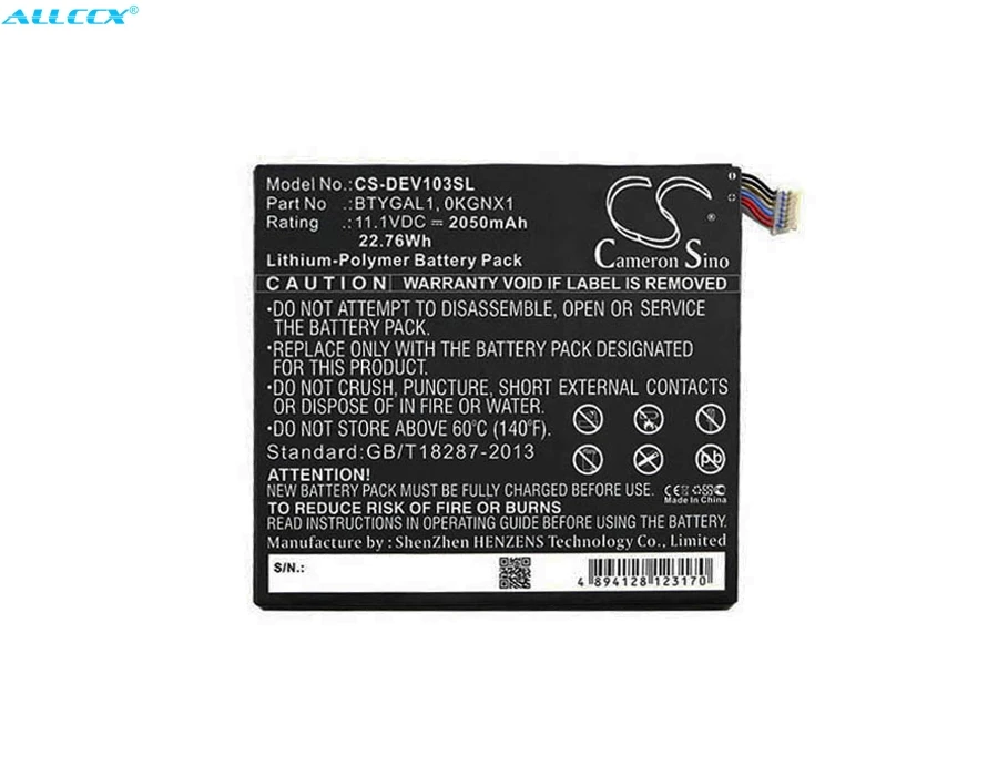 Аккумулятор Cameron Sino 2050mAh 0KGNX1 BTYGAL1 OKGNX1 для DELL Streak 10 Pro T03G|Батареи планшетов и