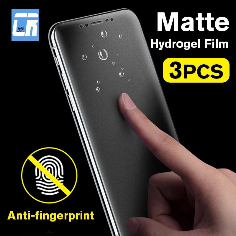 

1-3Pcs No Fingerprint Matte Hydrogel Film for iPhone 12 11 13 Pro Max 8 7 Plus Screen Protector for iPhone X XR XS MAX Not Glass