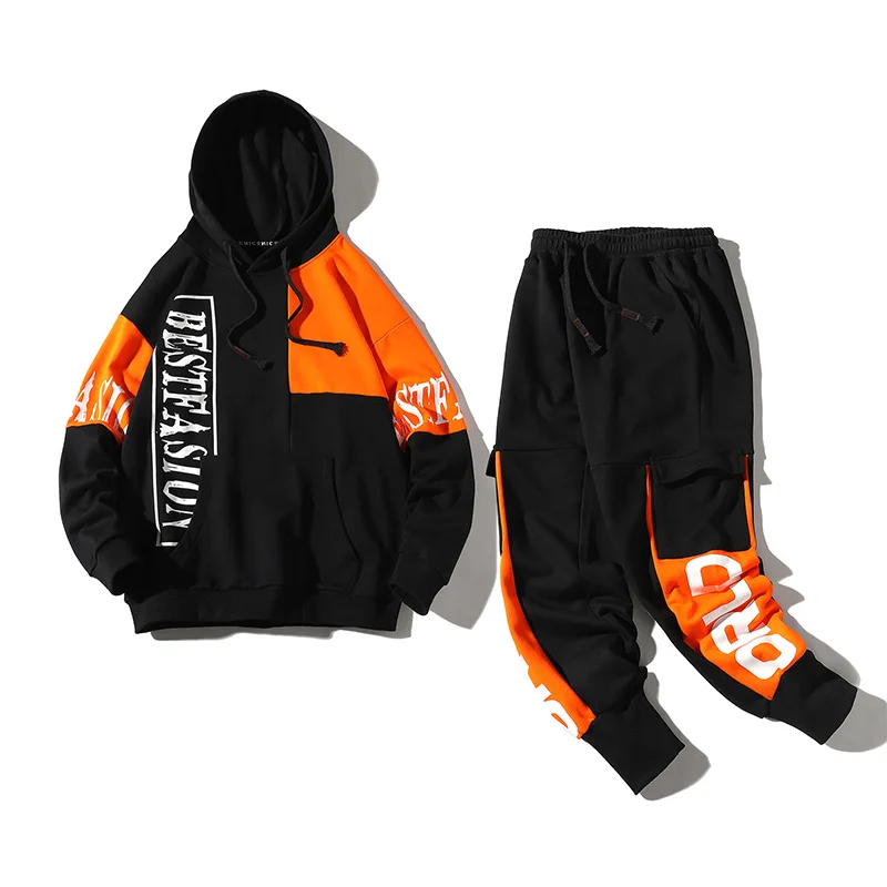 GOESRESTA 2020 Fashion Men's Set Spring And Autumn 2 Pieces Hoodie + Sports Pants Suit Casual Street Jogging Print Men | Мужская