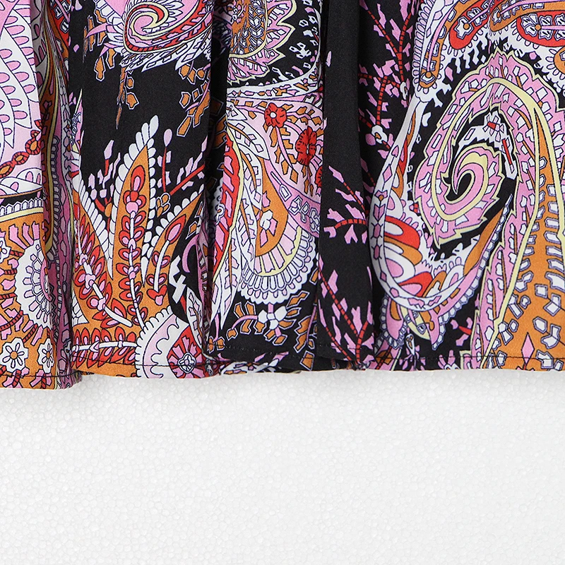 

SISPELL Print Hit Color Dresses For Female Slash Neck Off Shoulder Print Hit Color Lace Up Bowknot Women's Dress Fashion Tide