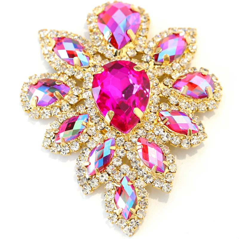 1 шт. 4 5x5 8 см круглая брошь с кристаллами свадебное платье E7056 | Дом и сад