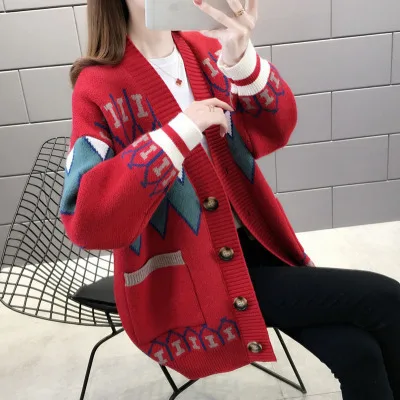 

Cardigan jacket women's knit 2020 autumn women's sweater European goods new European style thin long-sleeved outer wear