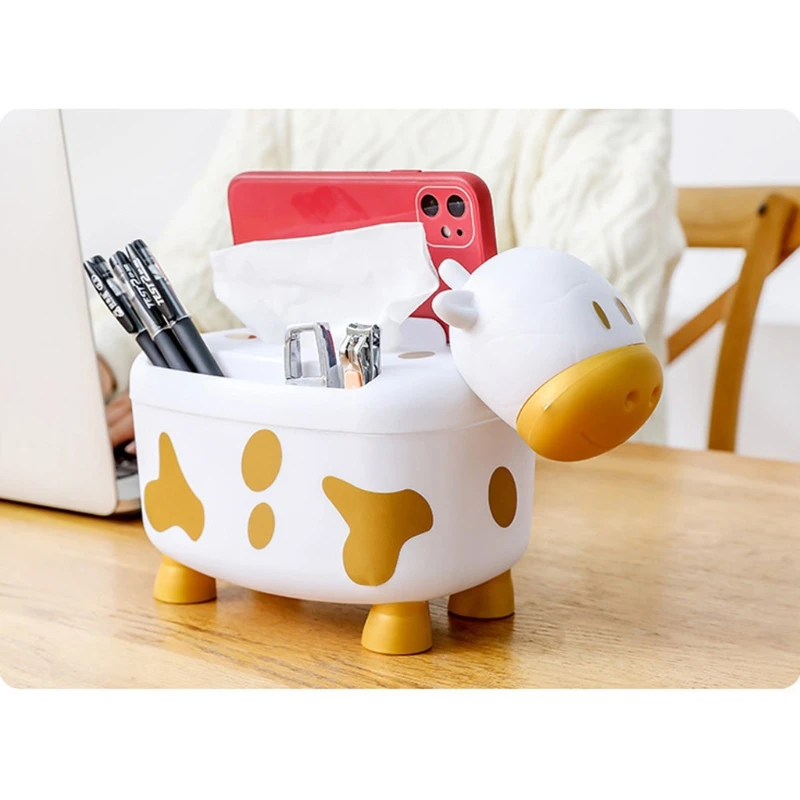 

28GC Cute Dual Purpose Calf-shaped Tissue Box Toothpick Box for Living Room, Kitchen, Office Furniture Car Tissue Box