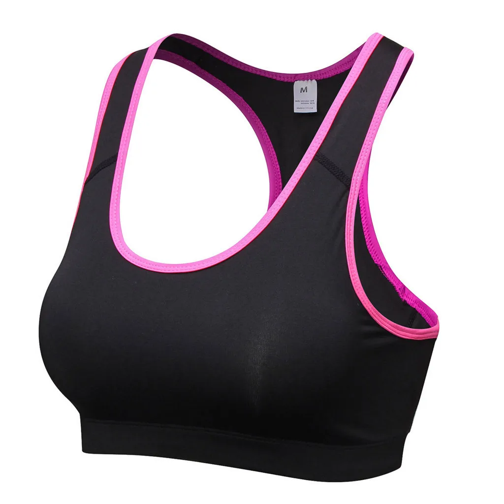 Hot Pink Perimedes спортивные бюстгальтеры для йоги, плюс размер, женское нижнее белье бюстгальтер с подкладками Спорт Фитнес, тренировка, для женщин дышащие бюстгальтеры майки с бретелями# y35 - Цвет: Hot Pink