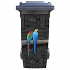 Стильная картина сделай сам, наклейка на попугаи, наклейка на мусорную корзину, крышку мусорной корзины, 120 л, 240 л