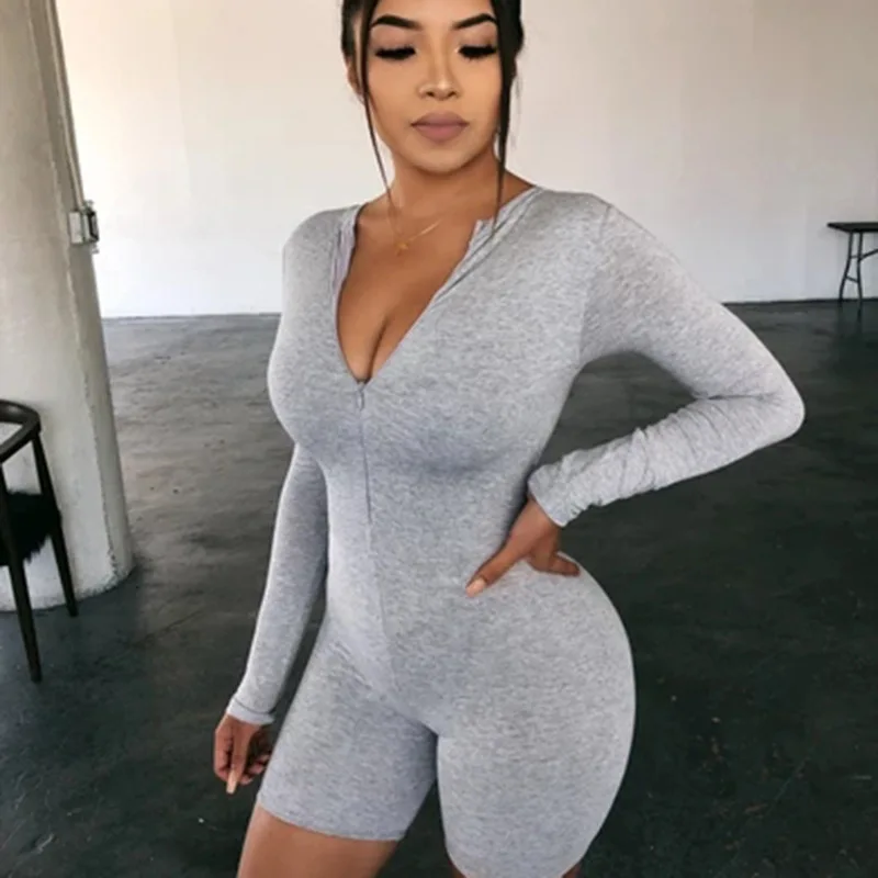 

2021 new round neck long sleeve sexy jumpsuit autumn women's jumpsuit