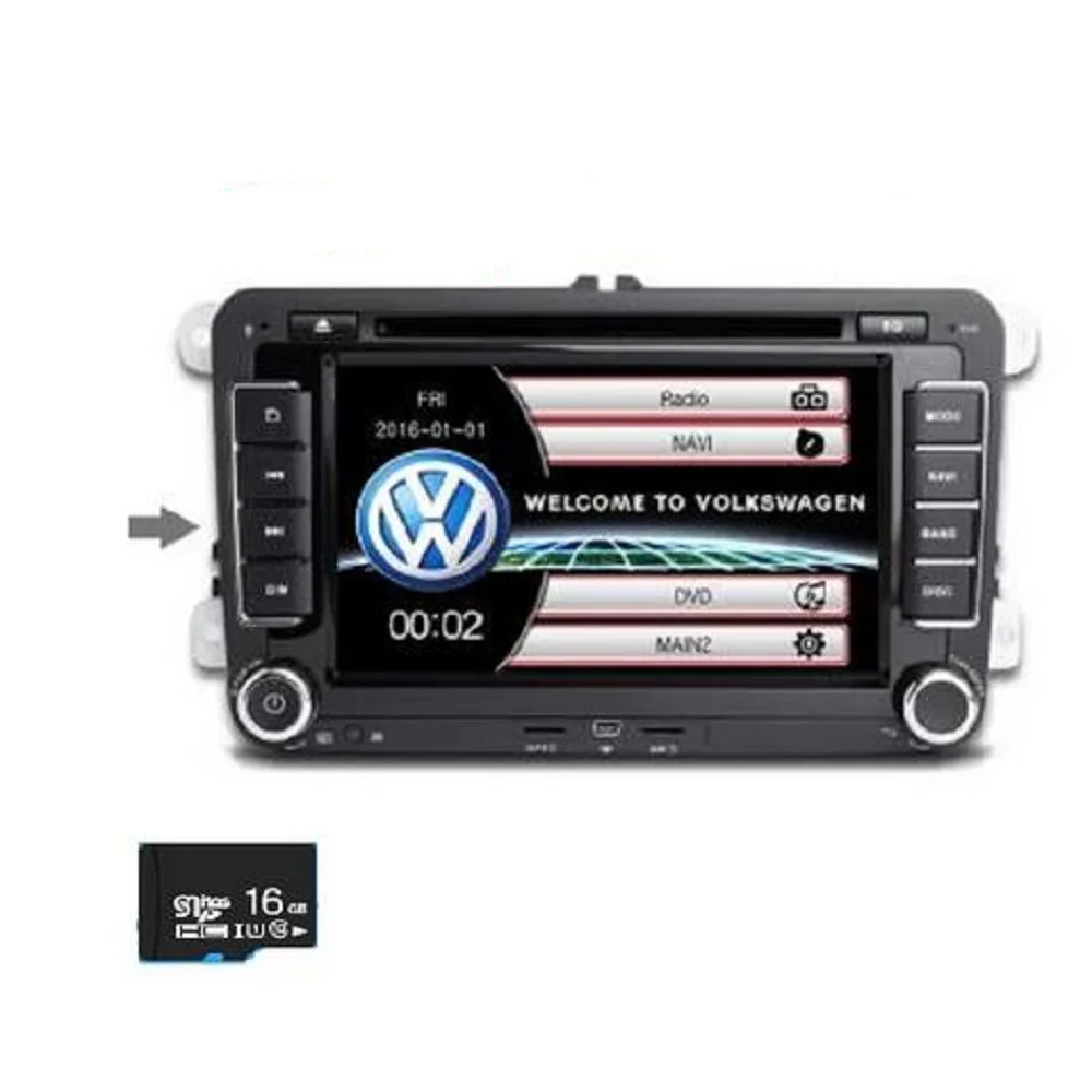 16 ГБ TF SD карта GPS для Volkswagen 2 Din автомагнитола windows ce 6.0 навигационные карты