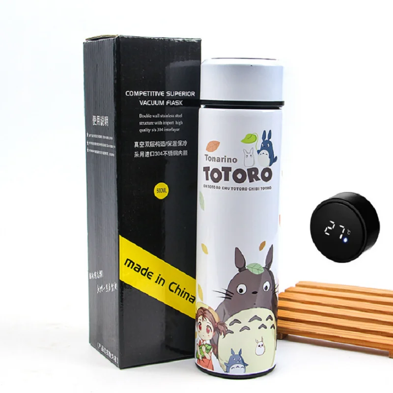Умные термокружки из нержавеющей стали Hayao Miyazaki Totoro изоляционная бутылка