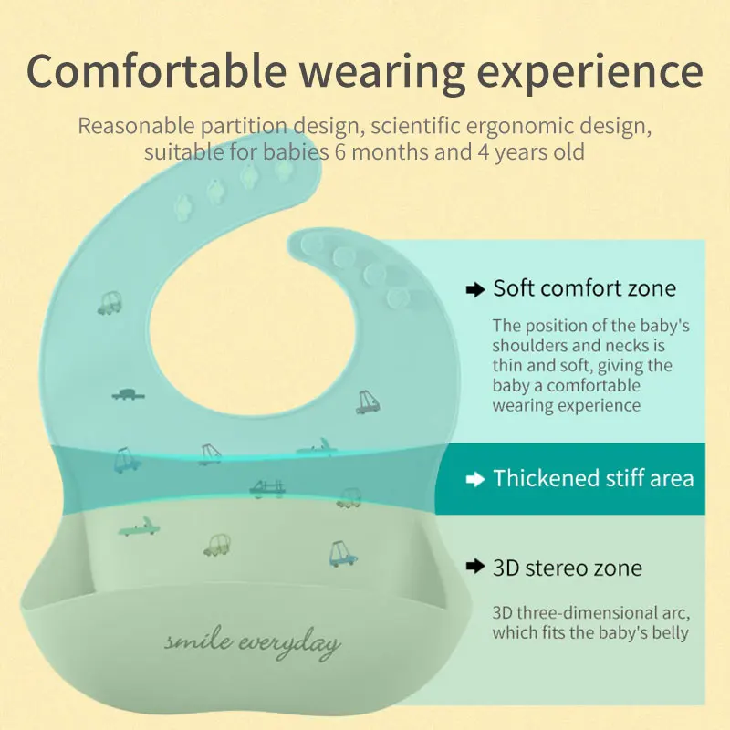 Baby Bibs Silicone Waterproof Breastplate Feeding Solid Cloth Bandana Infant Drooling Scarf Aprons Stuff For Newborns |