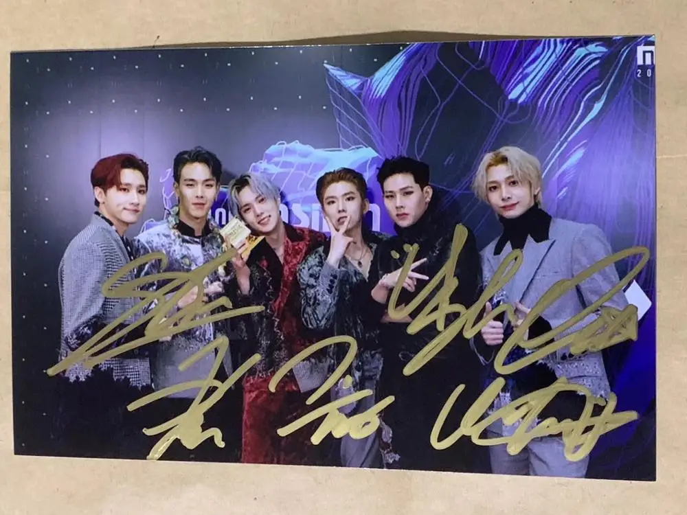 Фотография группы с автографом MONSTA X 4*6 церемония награждения 1219A | Дом и сад
