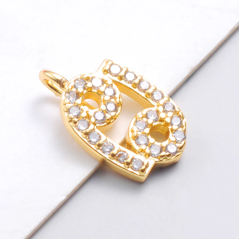 10 шт./лот медные Женские Подвески сделай сам 12 созвездий зодиака изящные подвески