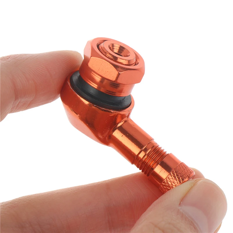 2Pcs/Set CNC Motorcycle 90 Degree Angle Wheel Tire Stem Tubeless Valve Aluminum |
