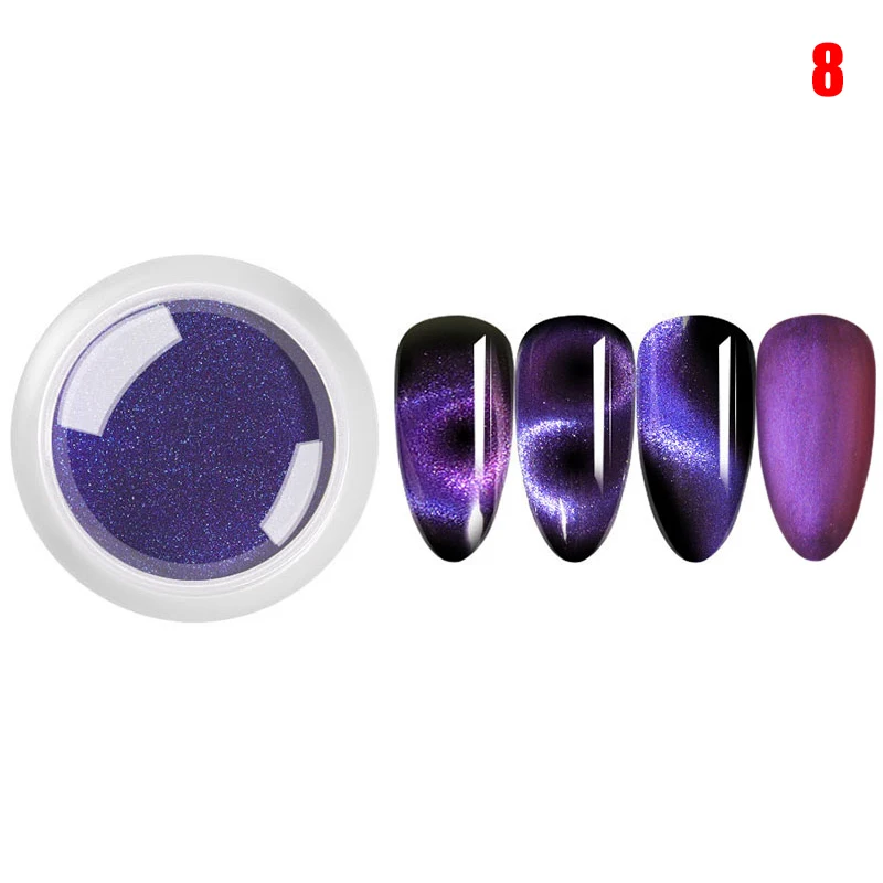 1 шт волшебный кошачий глаз лазерная пудра 12 цветов для дизайна ногтей блестящая