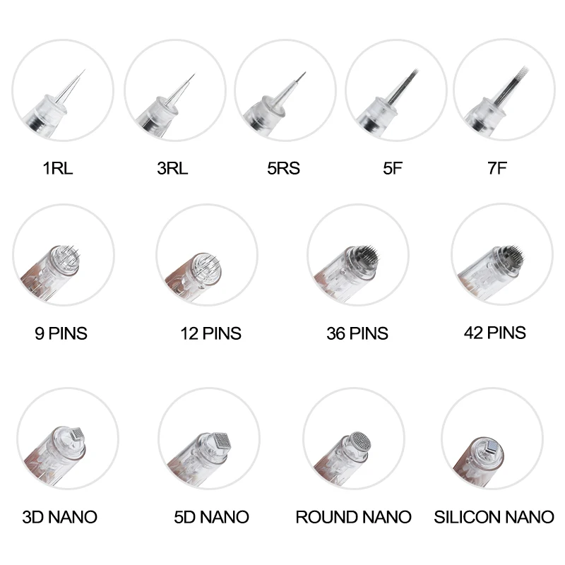 30 шт. микроиглы для автоматической дермапены винтовой картридж круглые Dr. Pen